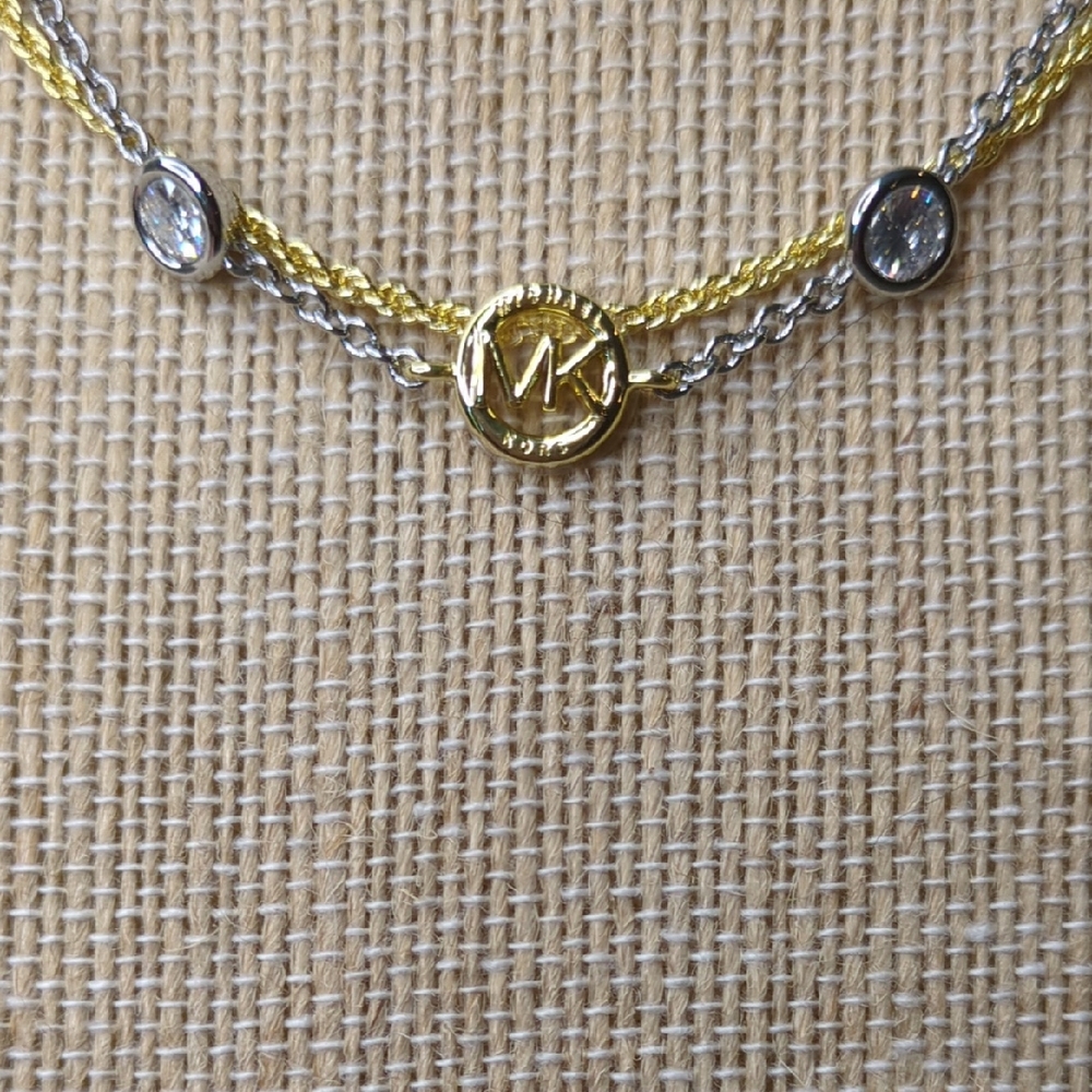 Michael Kors Two-Tone Gold and Silver Logo Bracelet - Picture 2 of 4